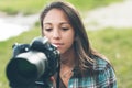 Young photographer and videomaker Royalty Free Stock Photo