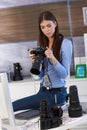 Young photographer at work Royalty Free Stock Photo