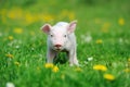 Young pig on grass Royalty Free Stock Photo