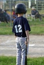 Young Player Waiting to Bat Royalty Free Stock Photo