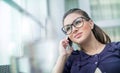 Young pleasure woman on phone