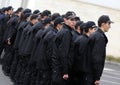 Young policemen in formation Royalty Free Stock Photo