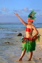 Young Polynesian Pacific Island Tahitian Woman Dancer