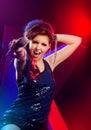 Young pop star performing Royalty Free Stock Photo