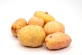 Young potato isolated on white background. Harvest new. Flat lay Royalty Free Stock Photo