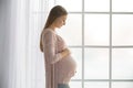 Young preganant woman expecting a baby happy parent Royalty Free Stock Photo