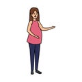 Young pregnancy woman character