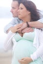 Young Pregnant Couple In Love Royalty Free Stock Photo