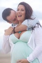 Young Pregnant Couple In Love Royalty Free Stock Photo