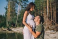 Young pregnant couple in love Royalty Free Stock Photo