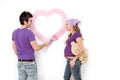 Young pregnant couple painting Royalty Free Stock Photo