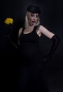 Young Pregnant Mother With Yellow Flower