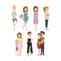 Young pregnant woman character vector Royalty Free Stock Photo