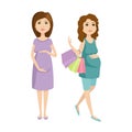 Young pregnant woman character vector Royalty Free Stock Photo