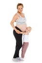 Young pregnant woman with daughter. Royalty Free Stock Photo