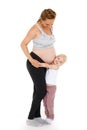 Young pregnant woman with daughter. Royalty Free Stock Photo