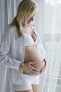 Young pregnant woman with her unborn child Royalty Free Stock Photo