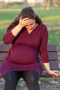 Pregnant woman suffering from morning sickness