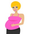 Young pregnant woman on white background Royalty Free Stock Photo