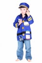 Young Preschool boy in Police costume