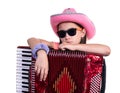 Girl with Accordion Royalty Free Stock Photo