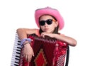 Girl with Accordion Royalty Free Stock Photo