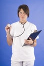 Young and pretty doctor with stethoscope