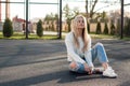 Young pretty fashionable blonde Royalty Free Stock Photo