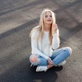 Young pretty fashionable blonde Royalty Free Stock Photo