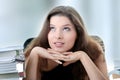 Young and pretty female student with books Royalty Free Stock Photo