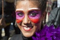 Young pretty girl portrait at Carnival parade of Badajoz Royalty Free Stock Photo