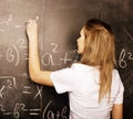 Young pretty girl student in classroom at Royalty Free Stock Photo