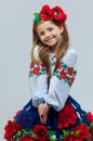 Young pretty girl in a ukrainian national costume