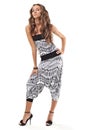 Young pretty lady in harem pants studio portrait Royalty Free Stock Photo