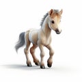 Young Pretty Pony - 3d Illustration On White Background