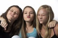 Young Pretty Teenagers making funny faces Royalty Free Stock Photo