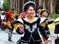 Young pretty woman bolivian folk dancer