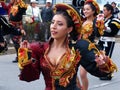 Young pretty woman bolivian folk dancer