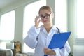 Young pretty woman doctor in glasses Royalty Free Stock Photo