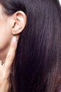 Young pretty woman ear Royalty Free Stock Photo