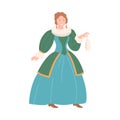 Young Princess as Fabulous Medieval Character from Fairytale Vector Illustration