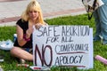 Young pro-abortion activists are preparing their placards for the demonstration march against restrictions imposed in many states.