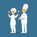 Young professional chefs. Chef characters. Royalty Free Stock Photo