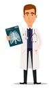 Young professional doctor holding x-ray shot Royalty Free Stock Photo