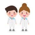 Young professional doctors. vector illustration isolated on white background.