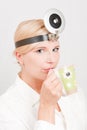 Young professional female doctor with coffie cup Royalty Free Stock Photo