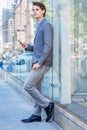 Young Professional Man relaxing outside in New York Royalty Free Stock Photo