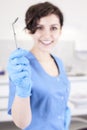 Young professional woman dentist in the dental office Royalty Free Stock Photo