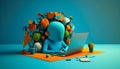 Young programmer concentrated at working project. Developing programming and coding technologies. Screen with codes Royalty Free Stock Photo