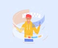 Young programmer concentrated at working project. Developing programming and coding technologies. Screen with codes, developer at Royalty Free Stock Photo